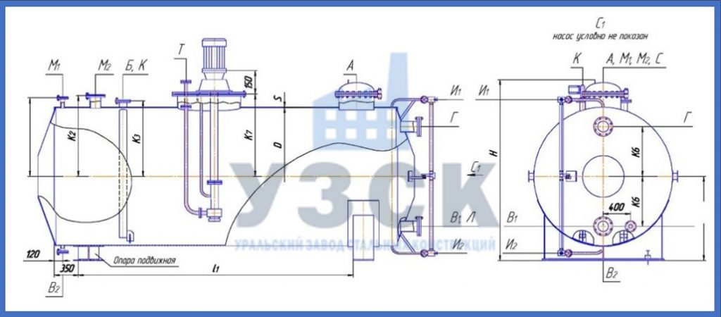 Чертеж емкости ГКК в Хасавюрте